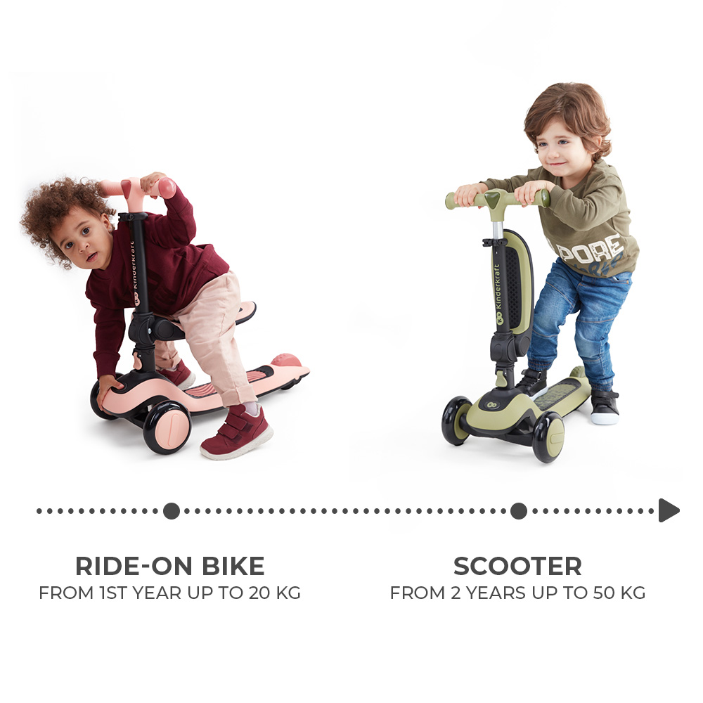 Balance bike and a scooter for children