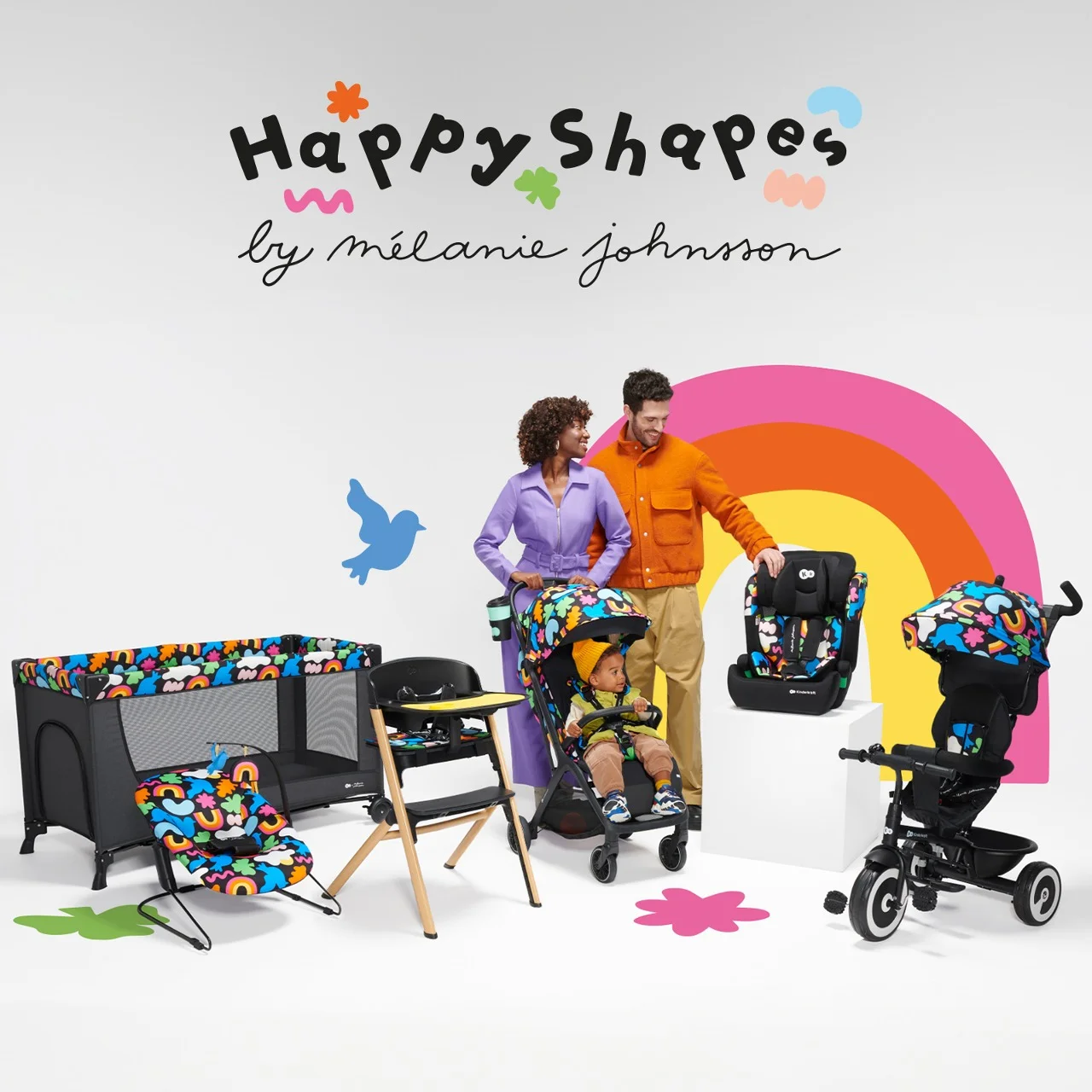 Happy Shapes Kollektion - kühne und farbenfrohe Baby-Essentials!